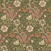 William Morris At Home Fabric, Flora And Foliage Compton Velvet, Brick